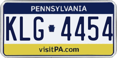 PA license plate KLG4454