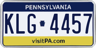 PA license plate KLG4457