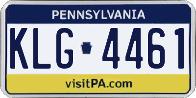 PA license plate KLG4461