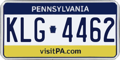 PA license plate KLG4462