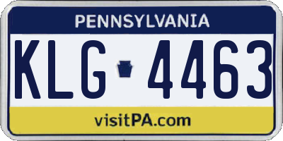 PA license plate KLG4463