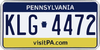 PA license plate KLG4472