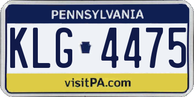 PA license plate KLG4475