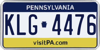PA license plate KLG4476