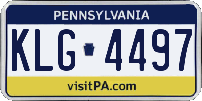 PA license plate KLG4497