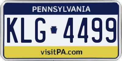 PA license plate KLG4499