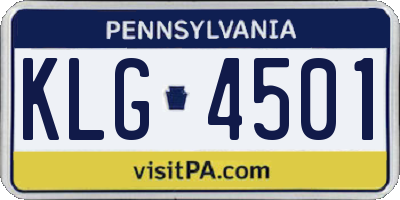 PA license plate KLG4501