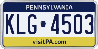 PA license plate KLG4503