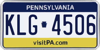 PA license plate KLG4506