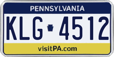 PA license plate KLG4512