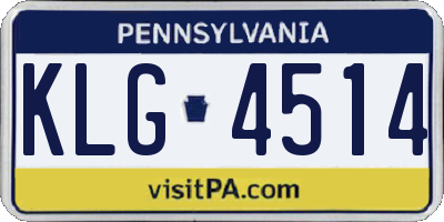 PA license plate KLG4514