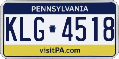 PA license plate KLG4518