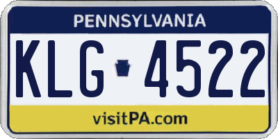 PA license plate KLG4522