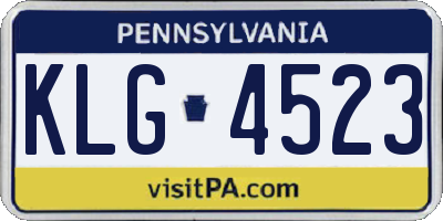 PA license plate KLG4523