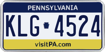 PA license plate KLG4524