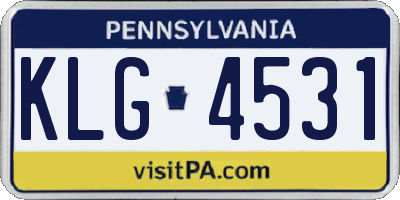 PA license plate KLG4531