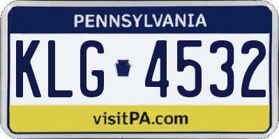 PA license plate KLG4532