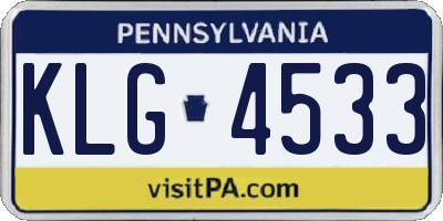 PA license plate KLG4533