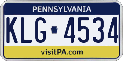 PA license plate KLG4534