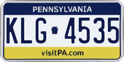PA license plate KLG4535