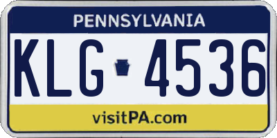 PA license plate KLG4536