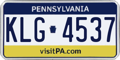 PA license plate KLG4537