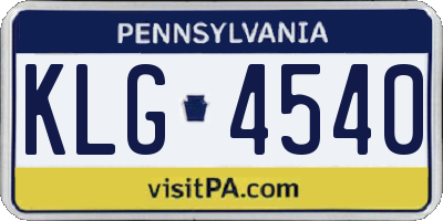 PA license plate KLG4540