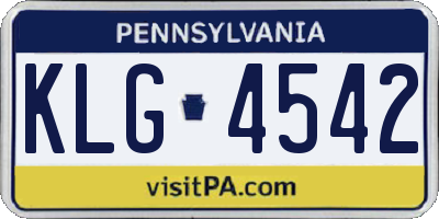 PA license plate KLG4542