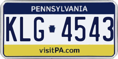 PA license plate KLG4543
