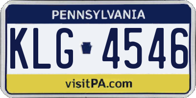 PA license plate KLG4546