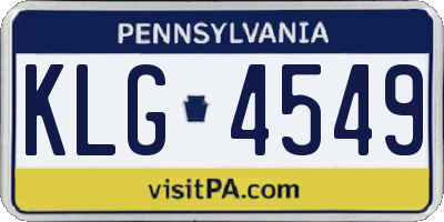PA license plate KLG4549