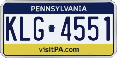 PA license plate KLG4551