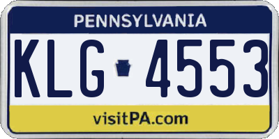 PA license plate KLG4553