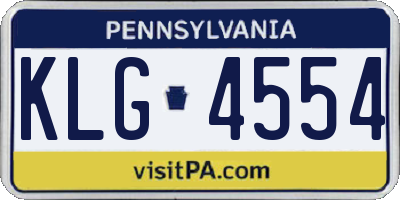 PA license plate KLG4554