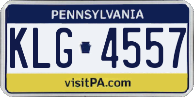 PA license plate KLG4557