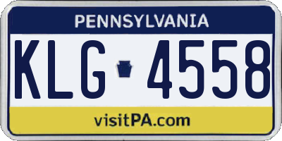 PA license plate KLG4558