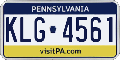 PA license plate KLG4561