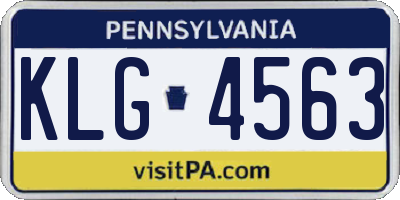 PA license plate KLG4563