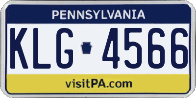 PA license plate KLG4566