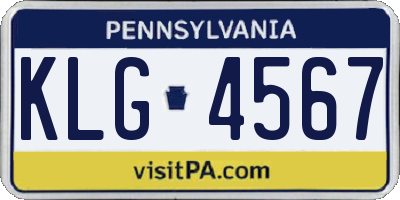 PA license plate KLG4567