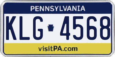 PA license plate KLG4568