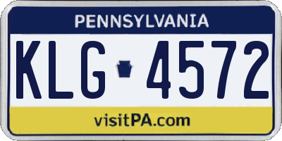 PA license plate KLG4572