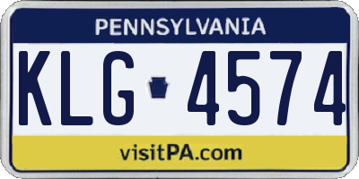 PA license plate KLG4574