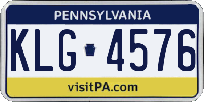 PA license plate KLG4576