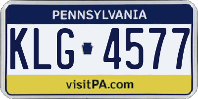 PA license plate KLG4577