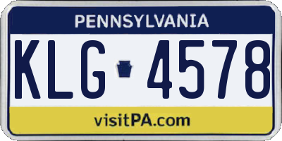 PA license plate KLG4578