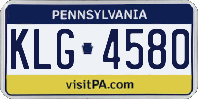 PA license plate KLG4580