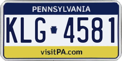 PA license plate KLG4581