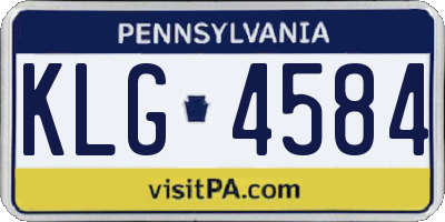 PA license plate KLG4584