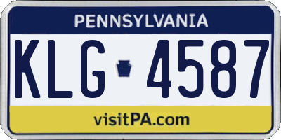 PA license plate KLG4587